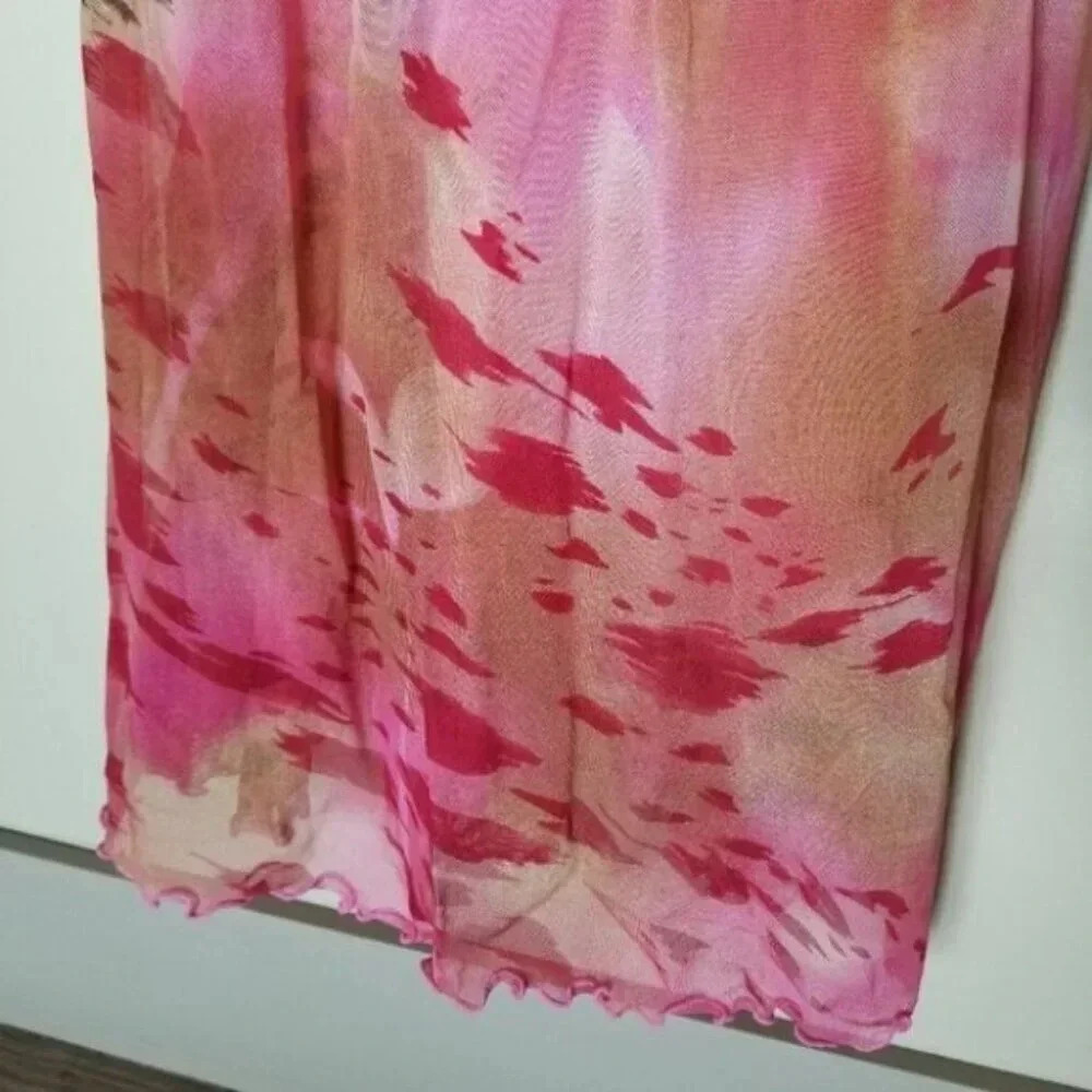 Vintage La Senza Semi Sheer Colourful Print Nightgown S - Picture 8 of 10